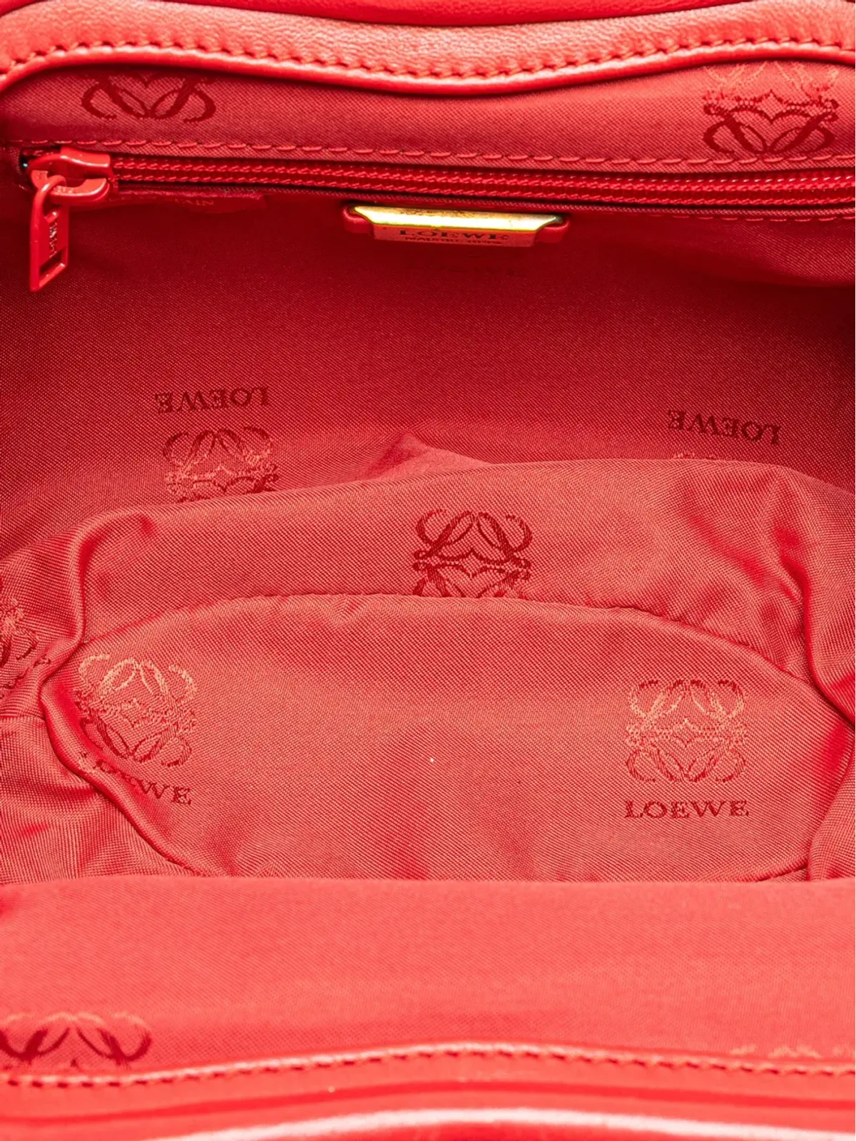 Loewe Pre-Owned レザー アナグラム フレーム ハンドバッグ - レッド - 画像5