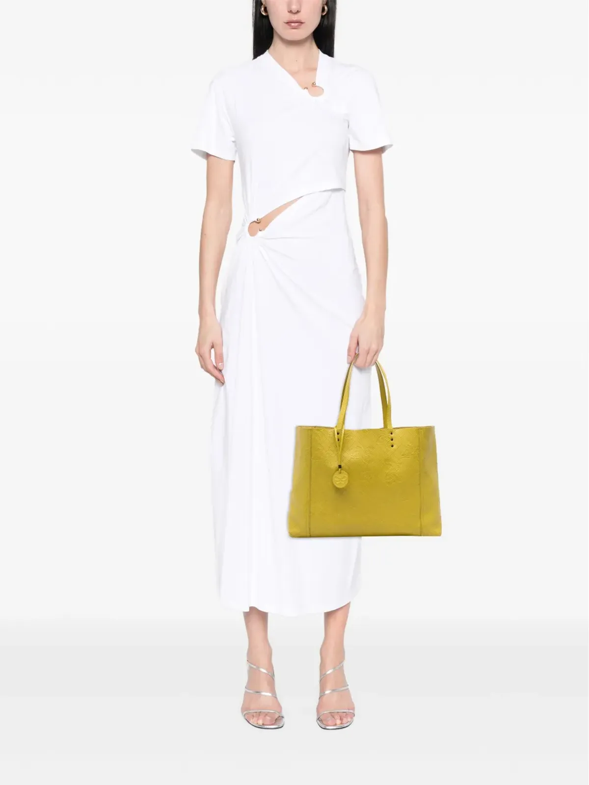 Bottega Veneta - レザー イントレッチオミラージュ バタフライ トートバッグ - イエロー - 画像2