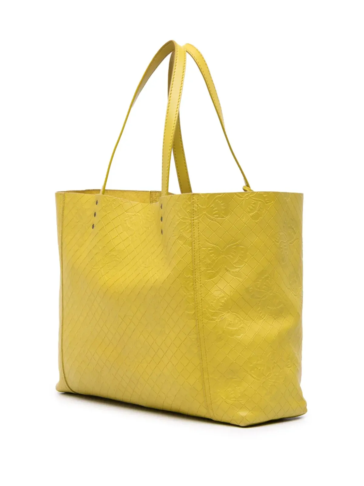Bottega Veneta - レザー イントレッチオミラージュ バタフライ トートバッグ - イエロー - 画像3