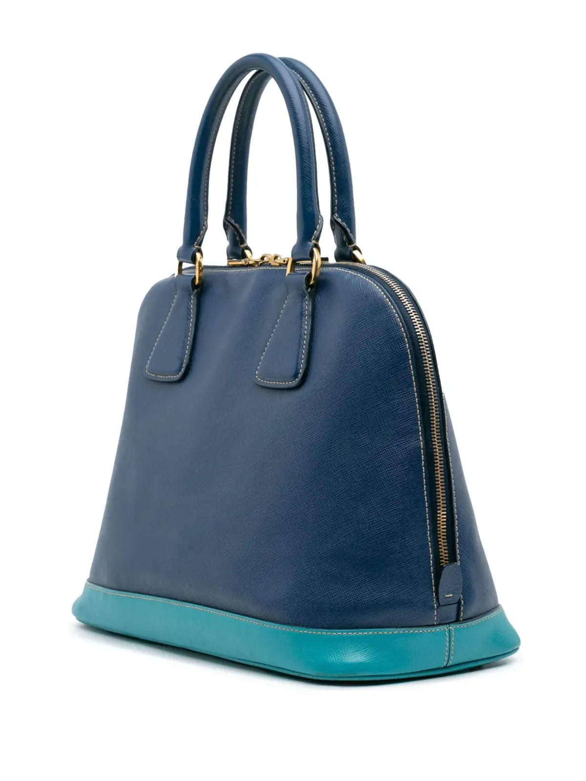 Prada Pre-Owned 2000-2025 バイカラー サフィアーノ Lux Promenade Dome ハンドバッグ - ブルー - 画像3