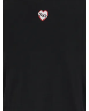 PINKO ハート刺繍のコットンTシャツ ブラック - サムネイル3
