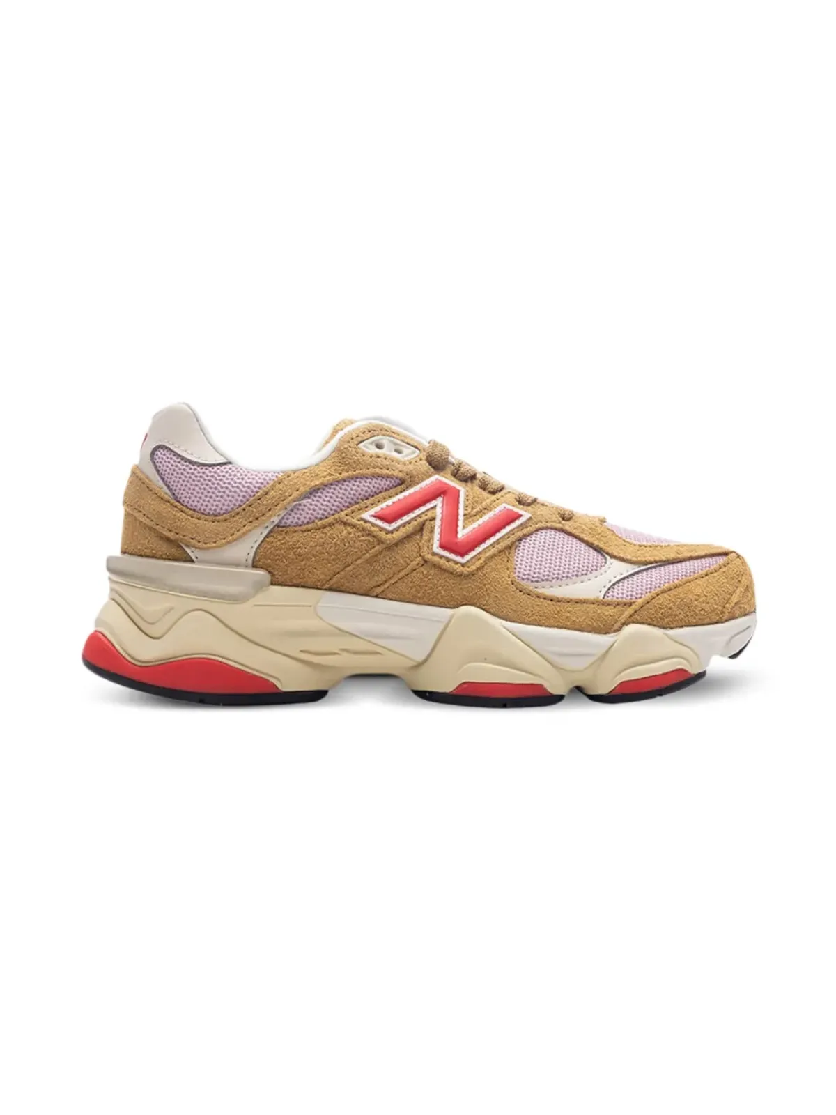 New Balance Kids 9060 ベージュ ピンク スニーカー - 画像2