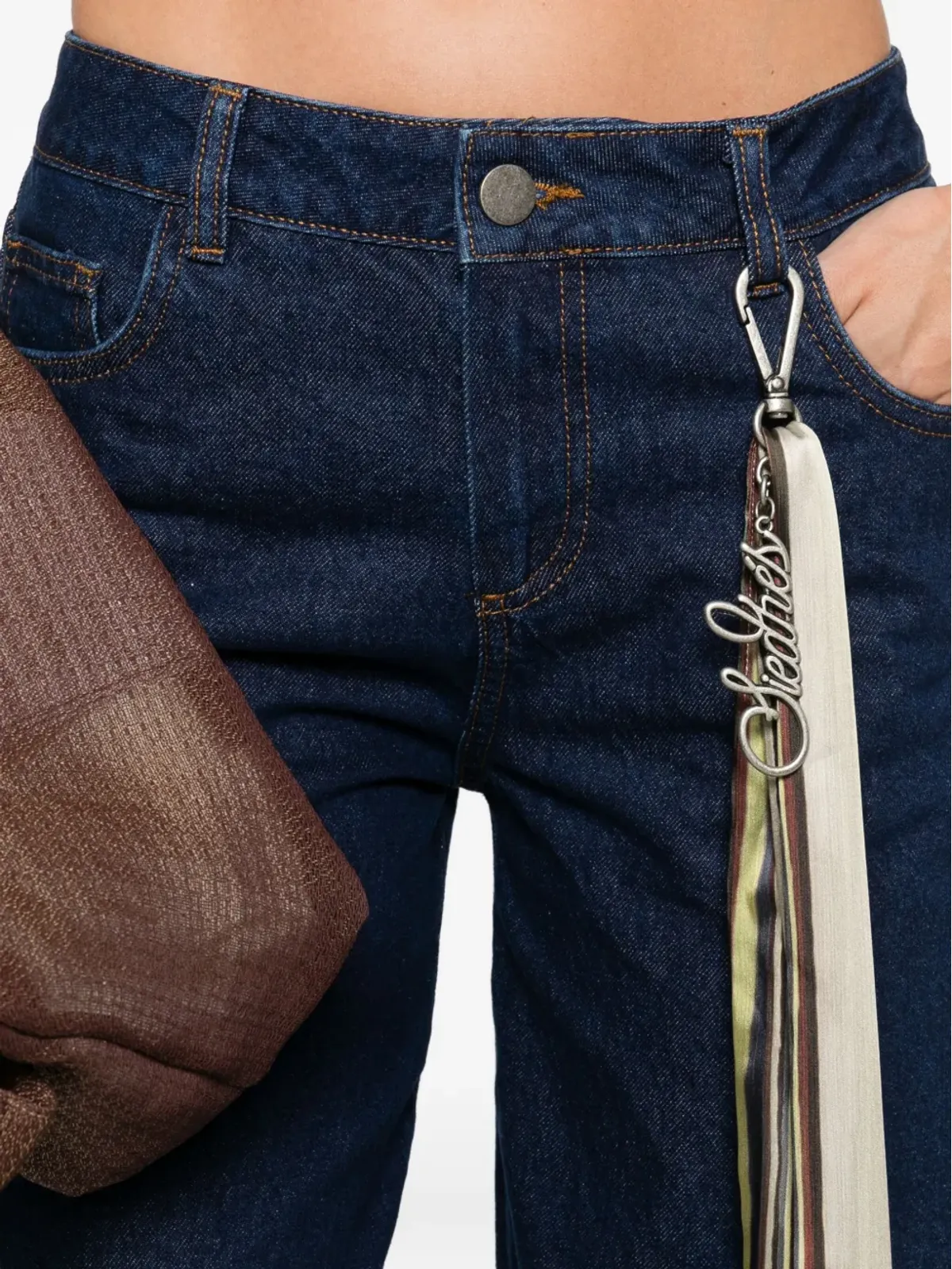SIEDRES Odette scarf-detail jeans - 画像5