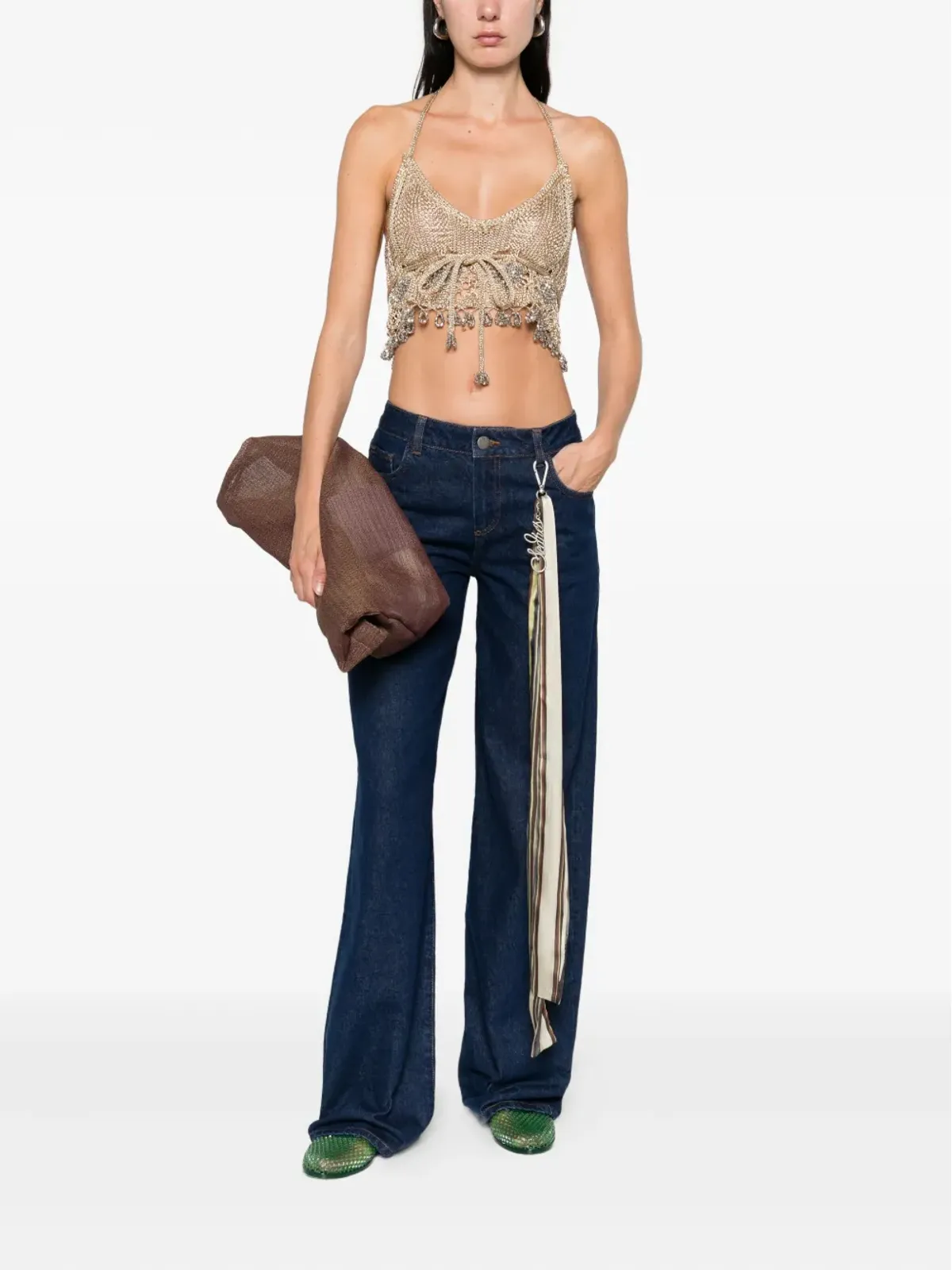 SIEDRES Odette scarf-detail jeans - 画像2