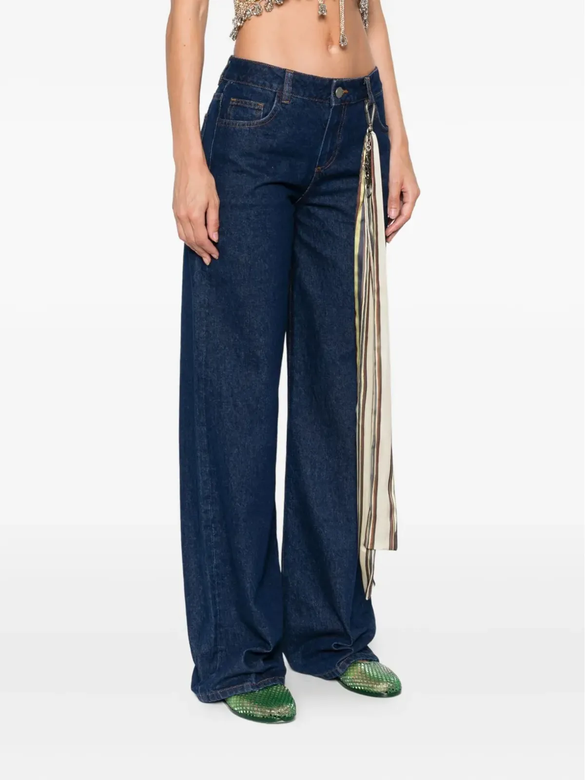 SIEDRES Odette scarf-detail jeans - 画像3