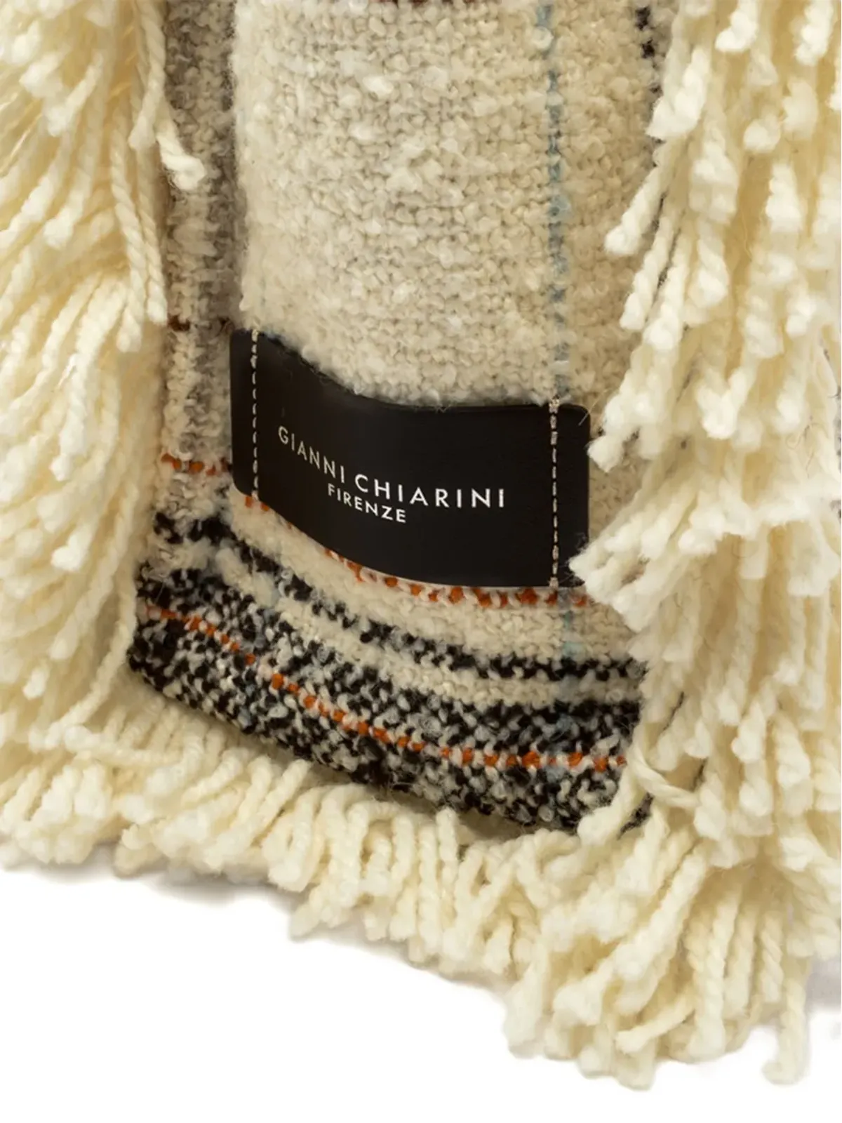 GIANNI CHIARINI チェック柄フリンジ付きトートバッグ - 画像4