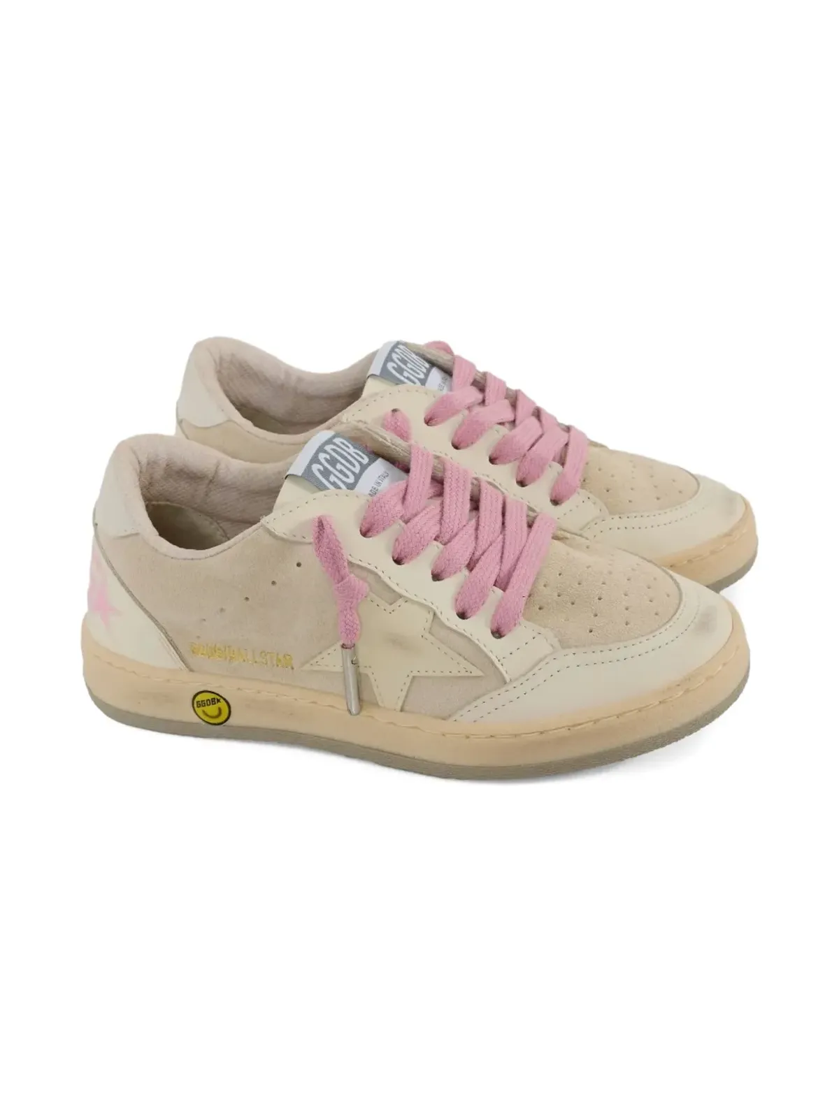 Golden Goose Kids Ball Star lace-up sneakers - Neutrals - 画像4