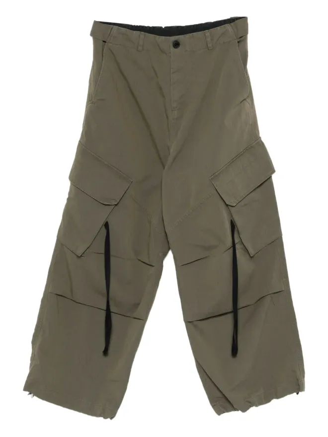 Isabel Benenato Isabel Benenato cotton cargo trousers - Greenの商品画像