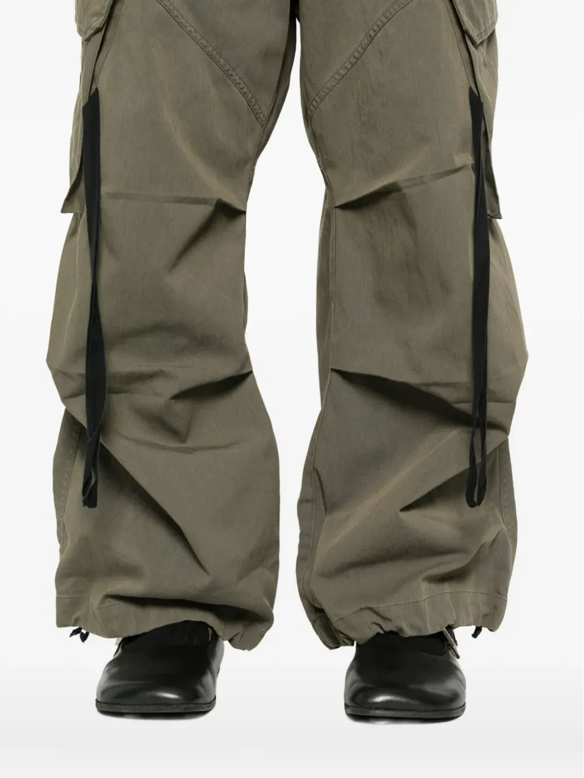 Isabel Benenato cotton cargo trousers - Green - 画像5