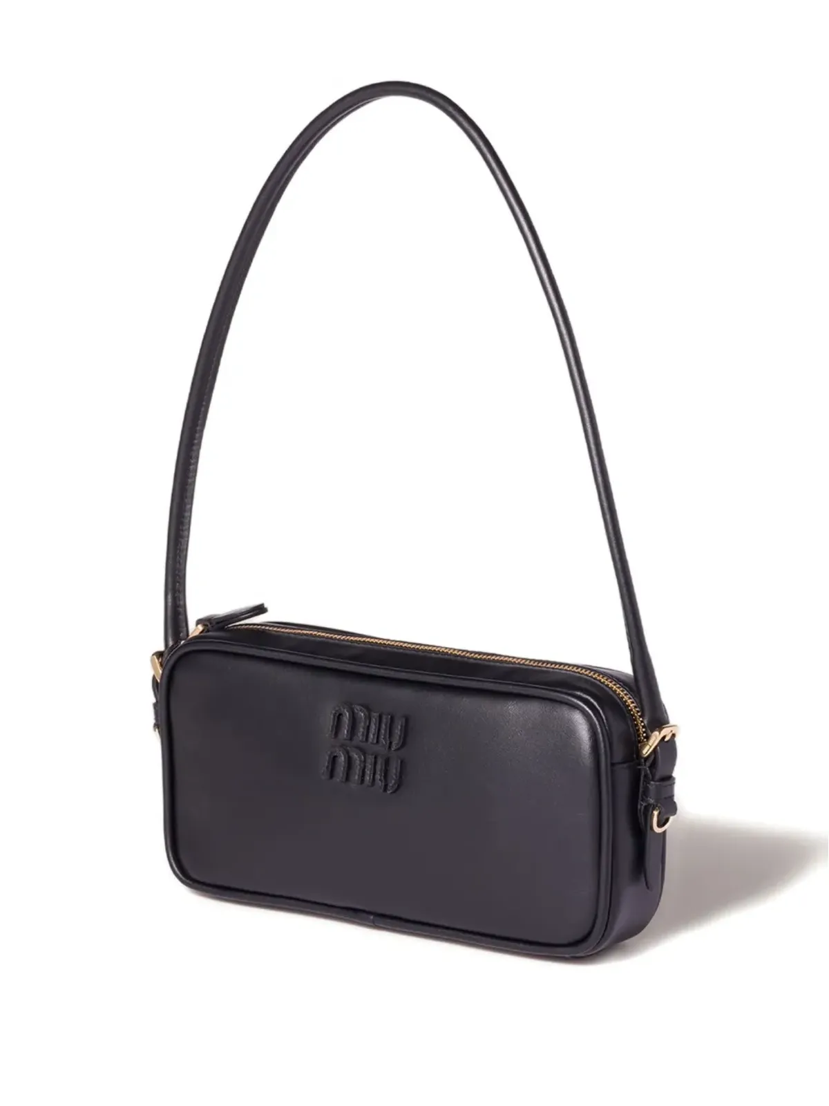 Miu Miu レザー ロゴディテール ミニバッグ - ブラック - 画像3