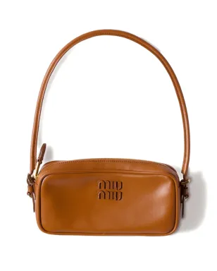 Miu Miu レザー ロゴプレート ミニバッグ - Brown - サムネイル3