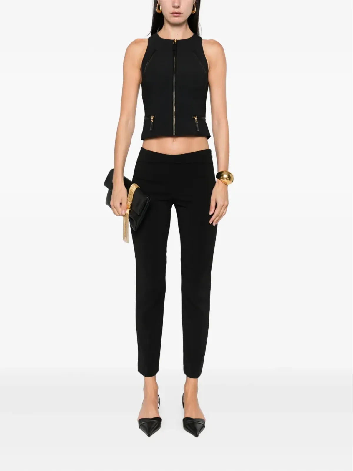 Elisabetta Franchi ジップフロント タンクトップ - 画像2