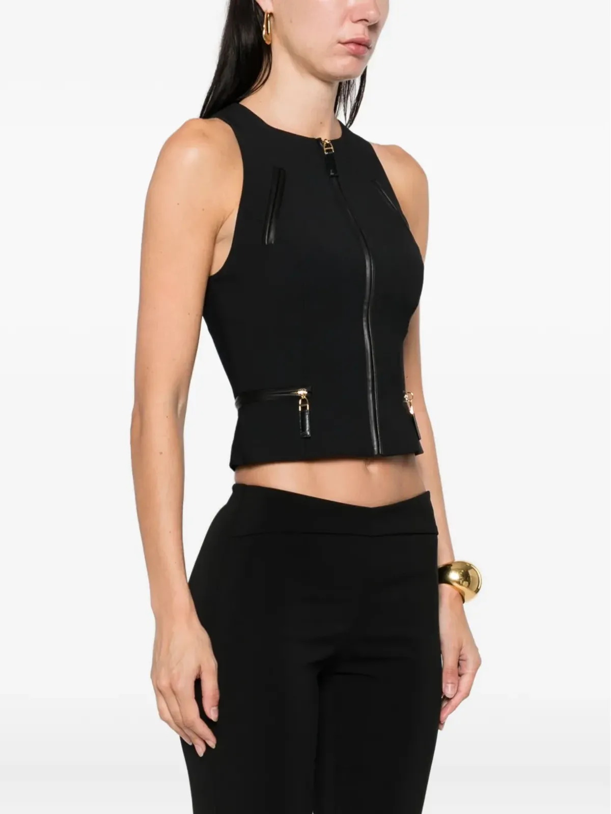 Elisabetta Franchi ジップフロント タンクトップ - 画像3