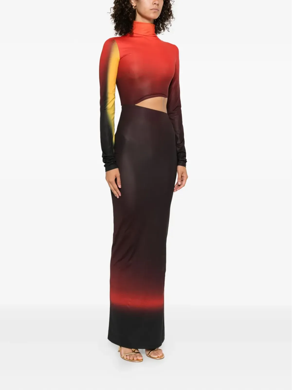 Patrizia Pepe グラデーションプリント カットアウトドレス - 画像3