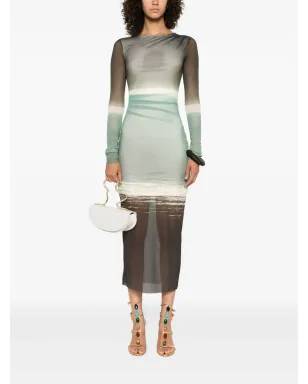 Patrizia Pepe グラデーションプリント ミディドレス - サムネイル2
