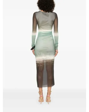 Patrizia Pepe グラデーションプリント ミディドレス - サムネイル4