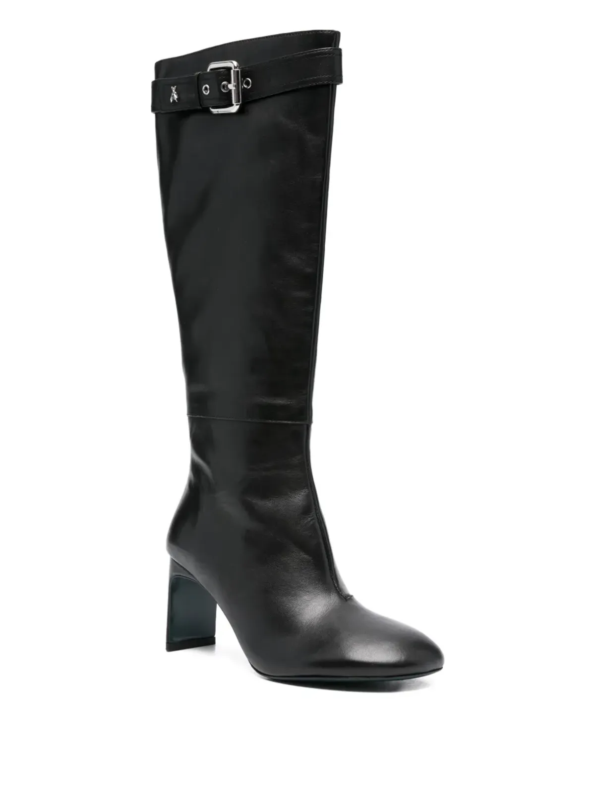 Patrizia Pepe 80mmバックルストラップレザーブーツ - ブラック - 画像2