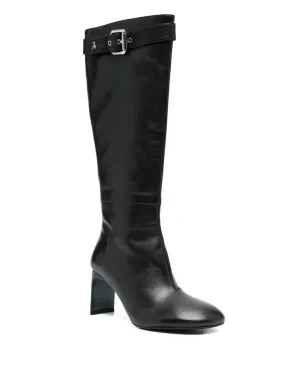 Patrizia Pepe 80mmバックルストラップレザーブーツ - ブラック - サムネイル2