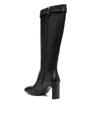 Patrizia Pepe 80mmバックルストラップレザーブーツ - ブラック - サムネイル3