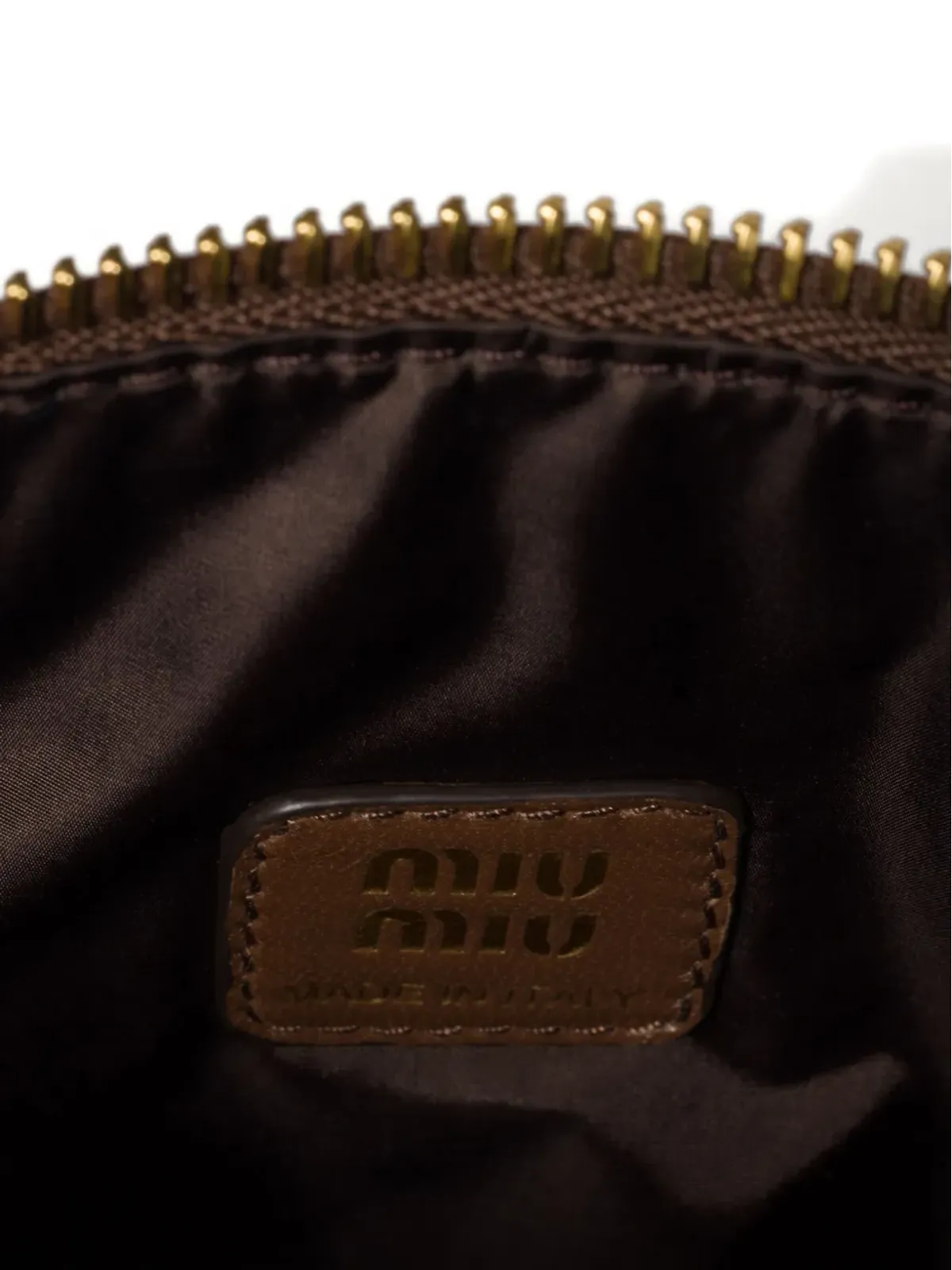 Miu Miu ミニ ギャバジン ロゴ ジップ バッグ - 画像5