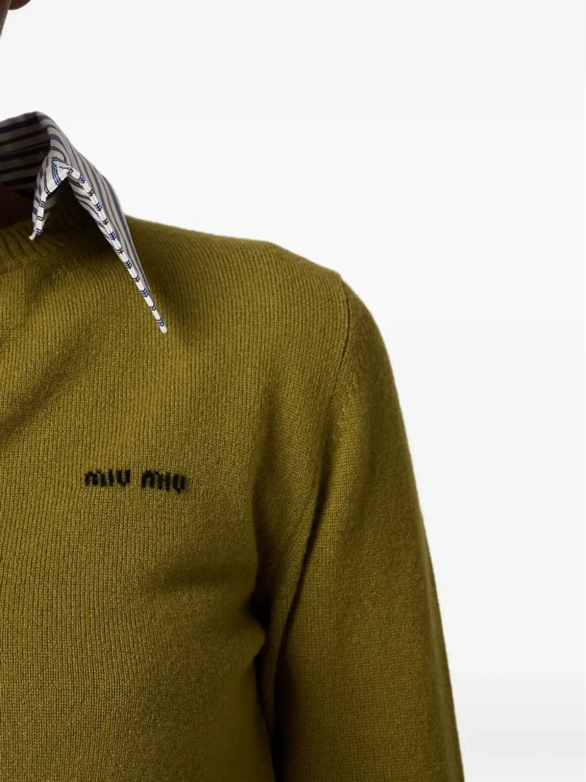 Miu Miu 取り外し可能な襟付きカシミアカーディガン - 画像4