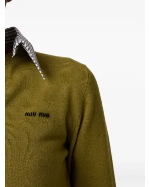 Miu Miu 取り外し可能な襟付きカシミアカーディガン - サムネイル4