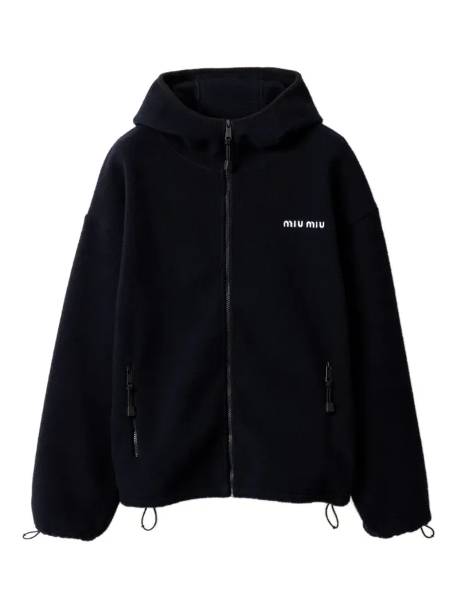 Miu Miu Miu Miu コットンフリース ジップフロント フーディーの商品画像