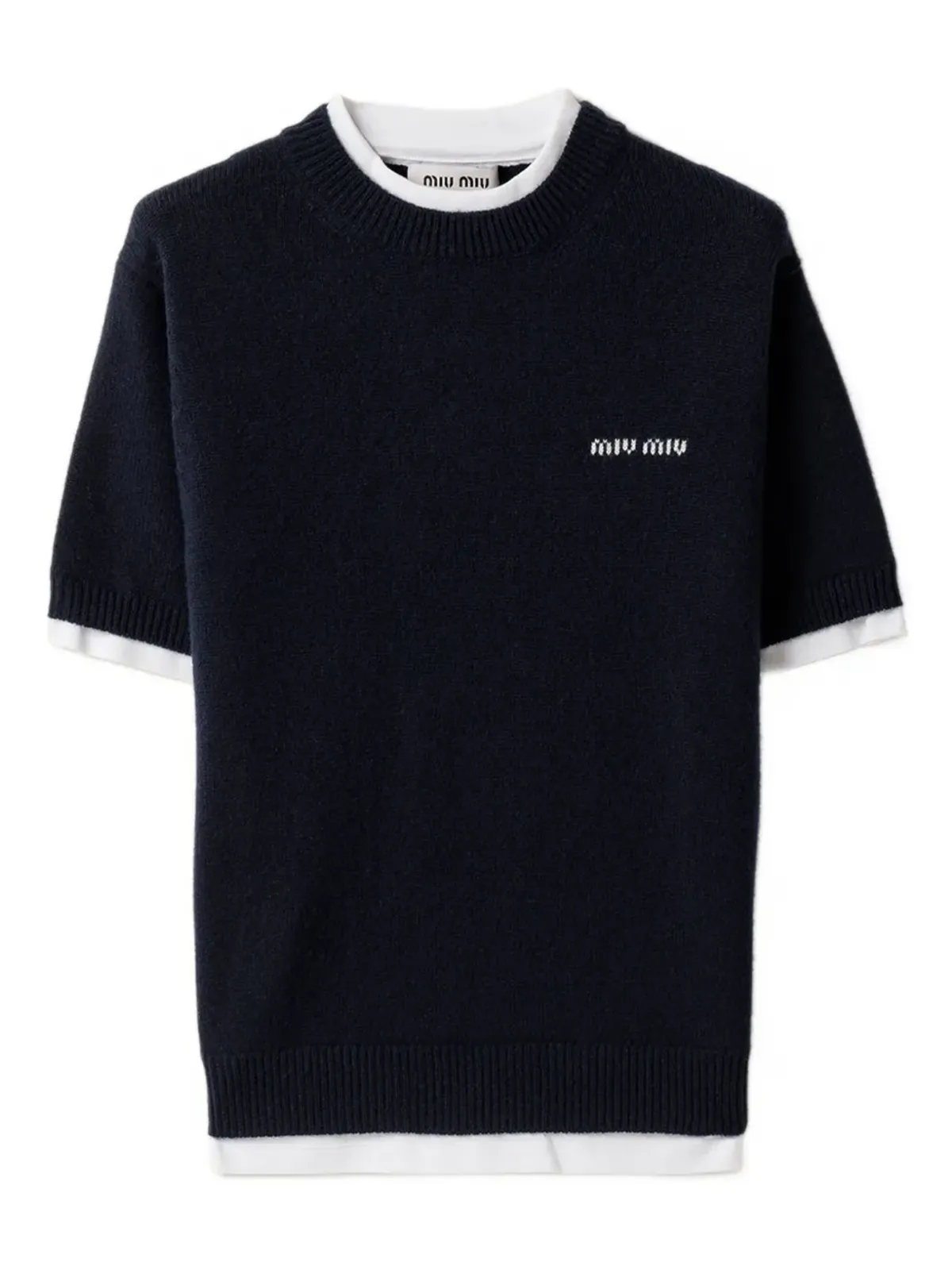 Miu Miu ショートスリーブ クルーネック Tシャツ - 画像1