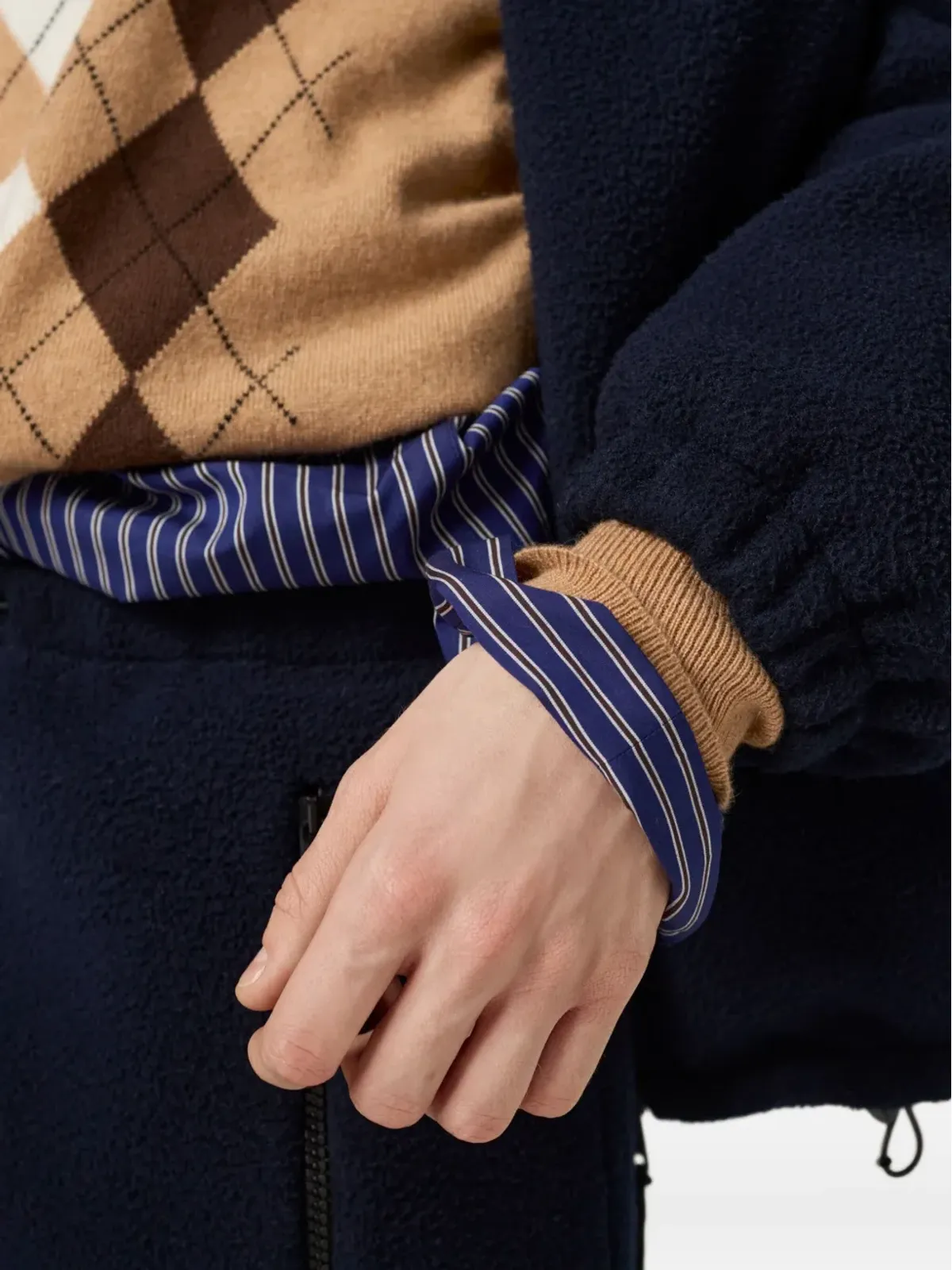 Miu Miu アーガイル三ボタンポロセーター - 画像5