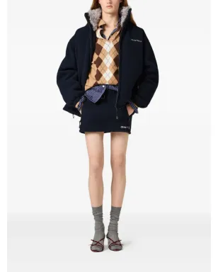 Miu Miu アーガイル三ボタンポロセーター - サムネイル2