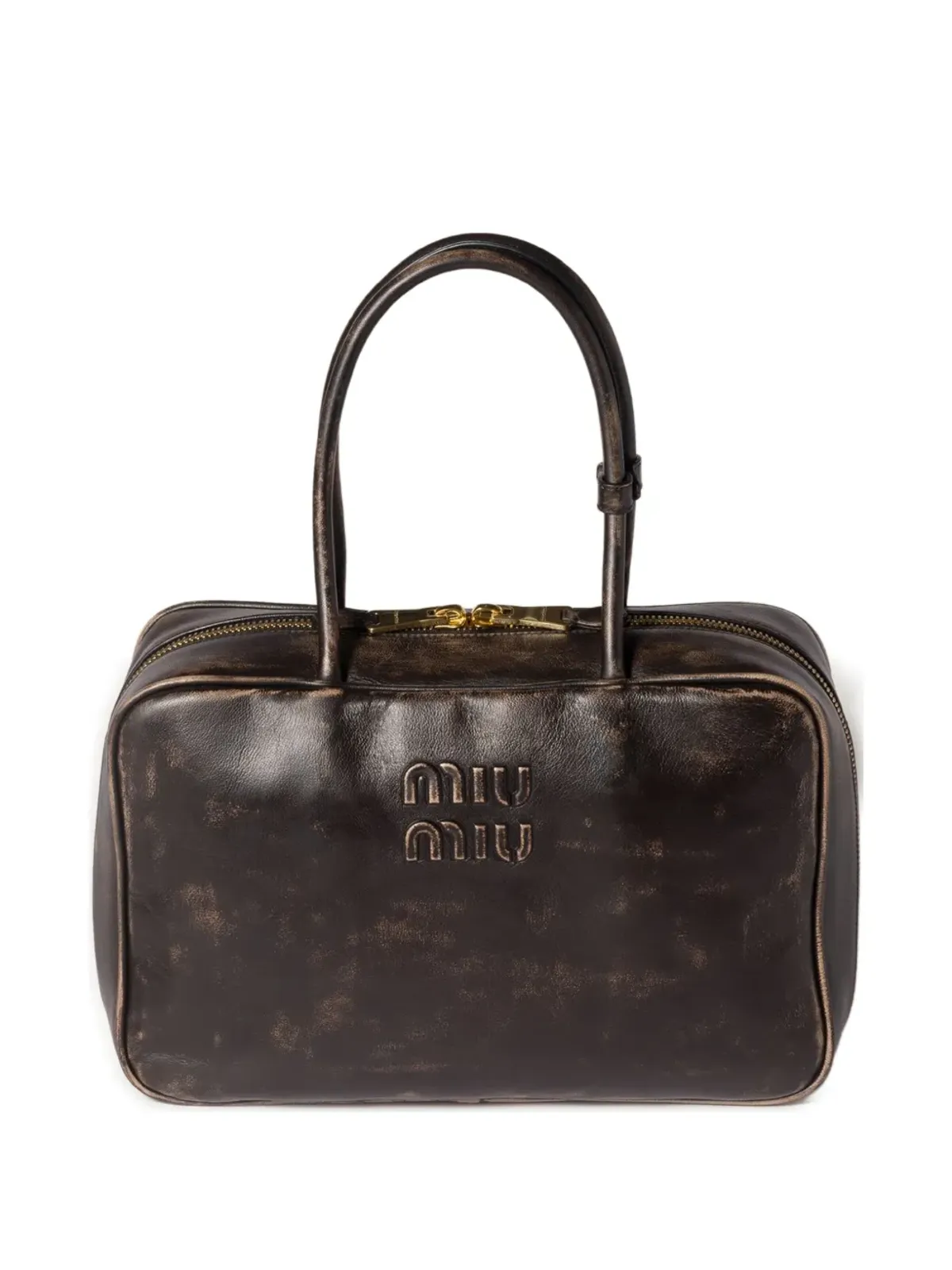 Miu Miu Beau ロゴエンボス ジップトップ トートバッグ - 画像1