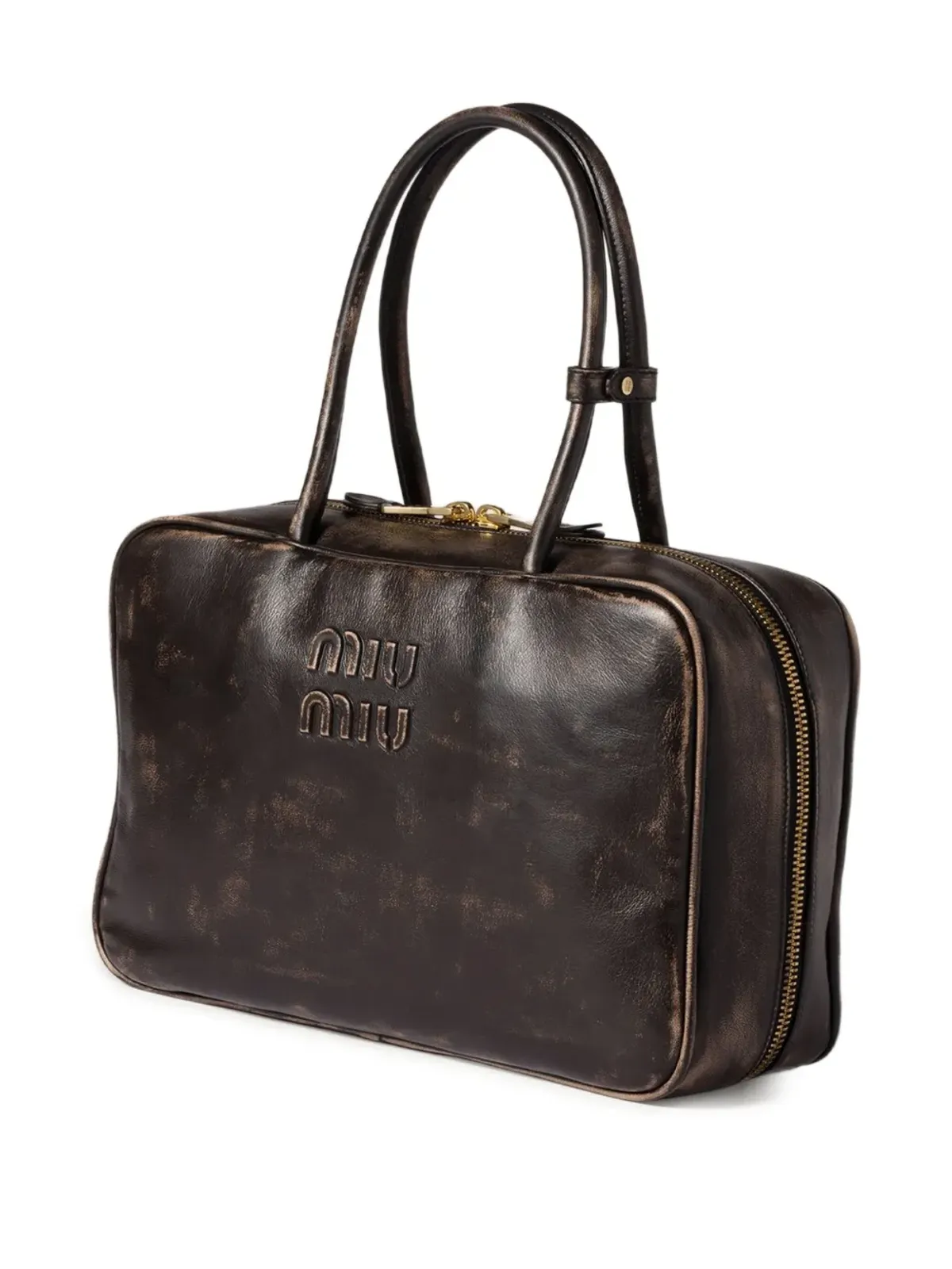 Miu Miu Beau ロゴエンボス ジップトップ トートバッグ - 画像3