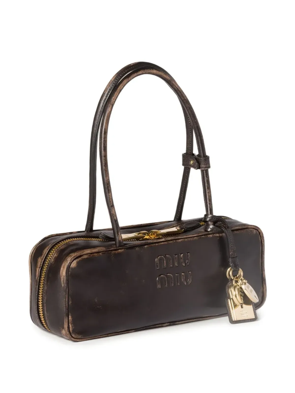 Miu Miu Beau ロゴエンボス トートバッグ - ブラウン - 画像5
