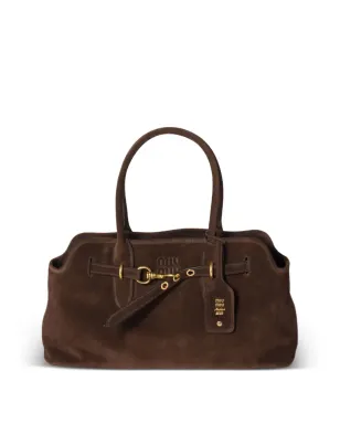 Miu Miu Aventure suede buckle-fastening tote bag - Brown - サムネイル1
