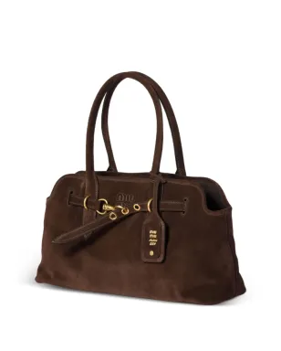 Miu Miu Aventure suede buckle-fastening tote bag - Brown - サムネイル3