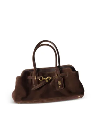 Miu Miu Aventure suede buckle-fastening tote bag - Brown - サムネイル4