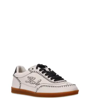 Karl Lagerfeld embroidered leather sneakers - White - サムネイル2