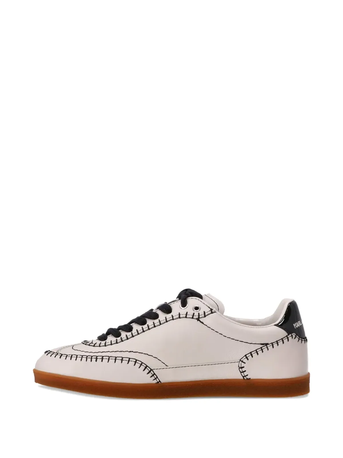 Karl Lagerfeld embroidered leather sneakers - White - 画像3