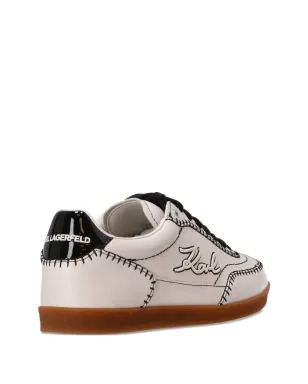 Karl Lagerfeld embroidered leather sneakers - White - サムネイル4