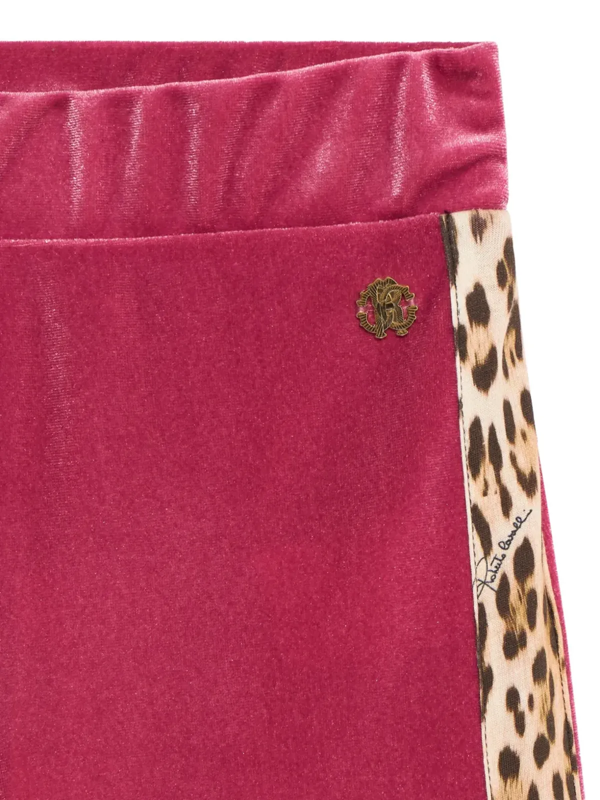 Roberto Cavalli Junior レオパード柄ベルベットパンツ - 画像3