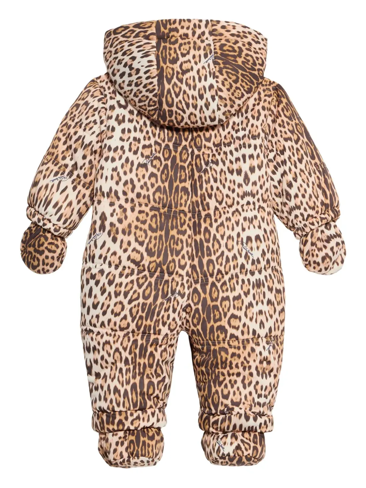Roberto Cavalli Junior レオパード柄フード付きスノースーツ - 画像2