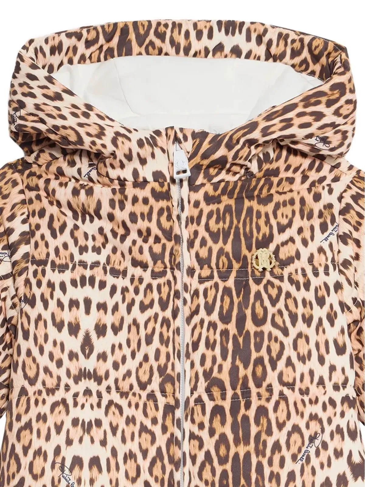 Roberto Cavalli Junior レオパード柄フード付きスノースーツ - 画像4