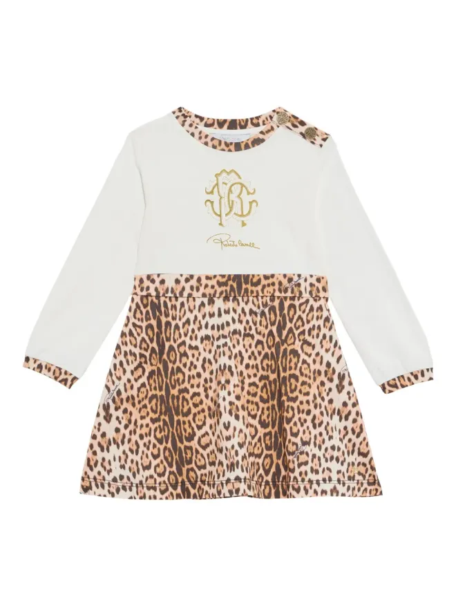 Roberto Cavalli Junior Roberto Cavalli Junior ロゴプレート レオパード柄ドレスの商品画像