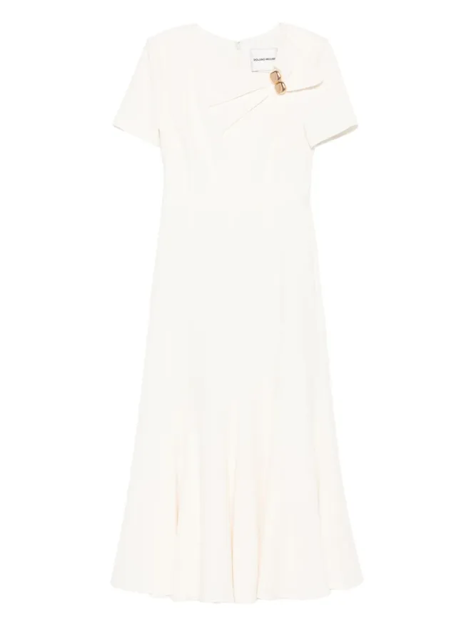Roland Mouret Roland Mouret プリーツノットディテール ミディドレスの商品画像