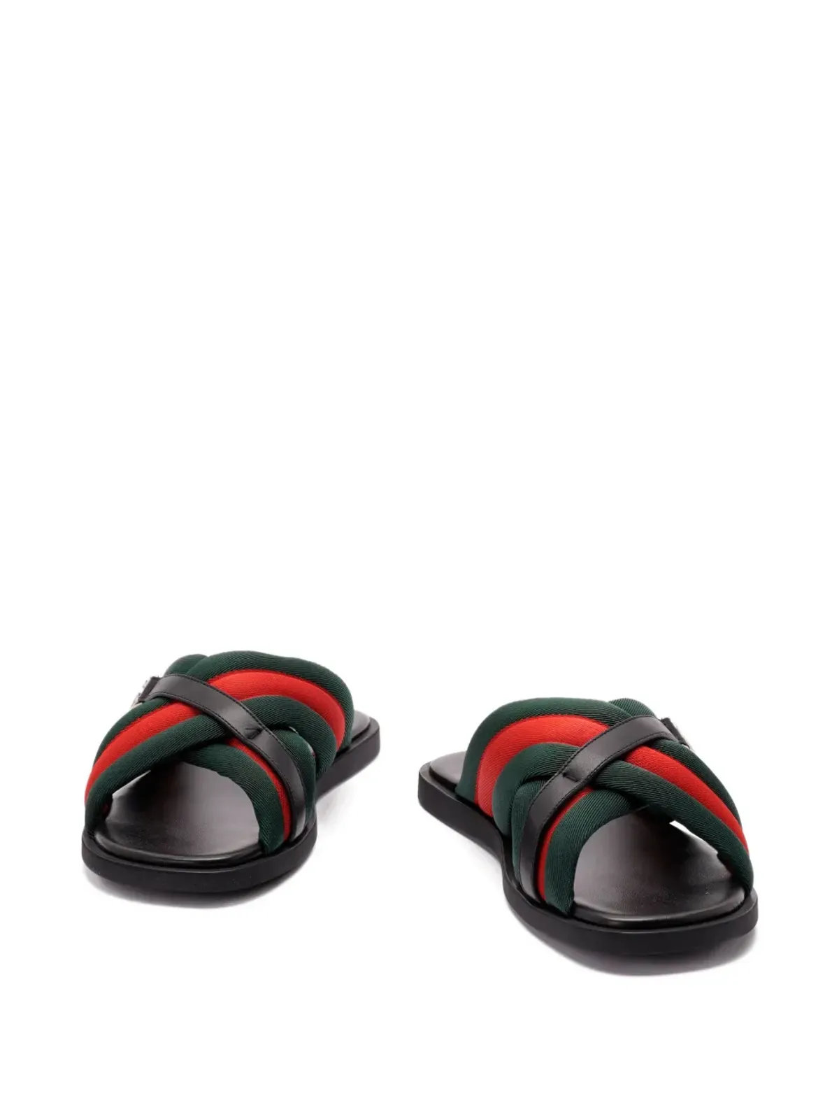 Gucci マーヴェリック ウェブストライプ クロスストラップ サンダル（ブラック） - 画像2