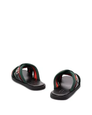 Gucci マーヴェリック ウェブストライプ クロスストラップ サンダル（ブラック） - サムネイル4