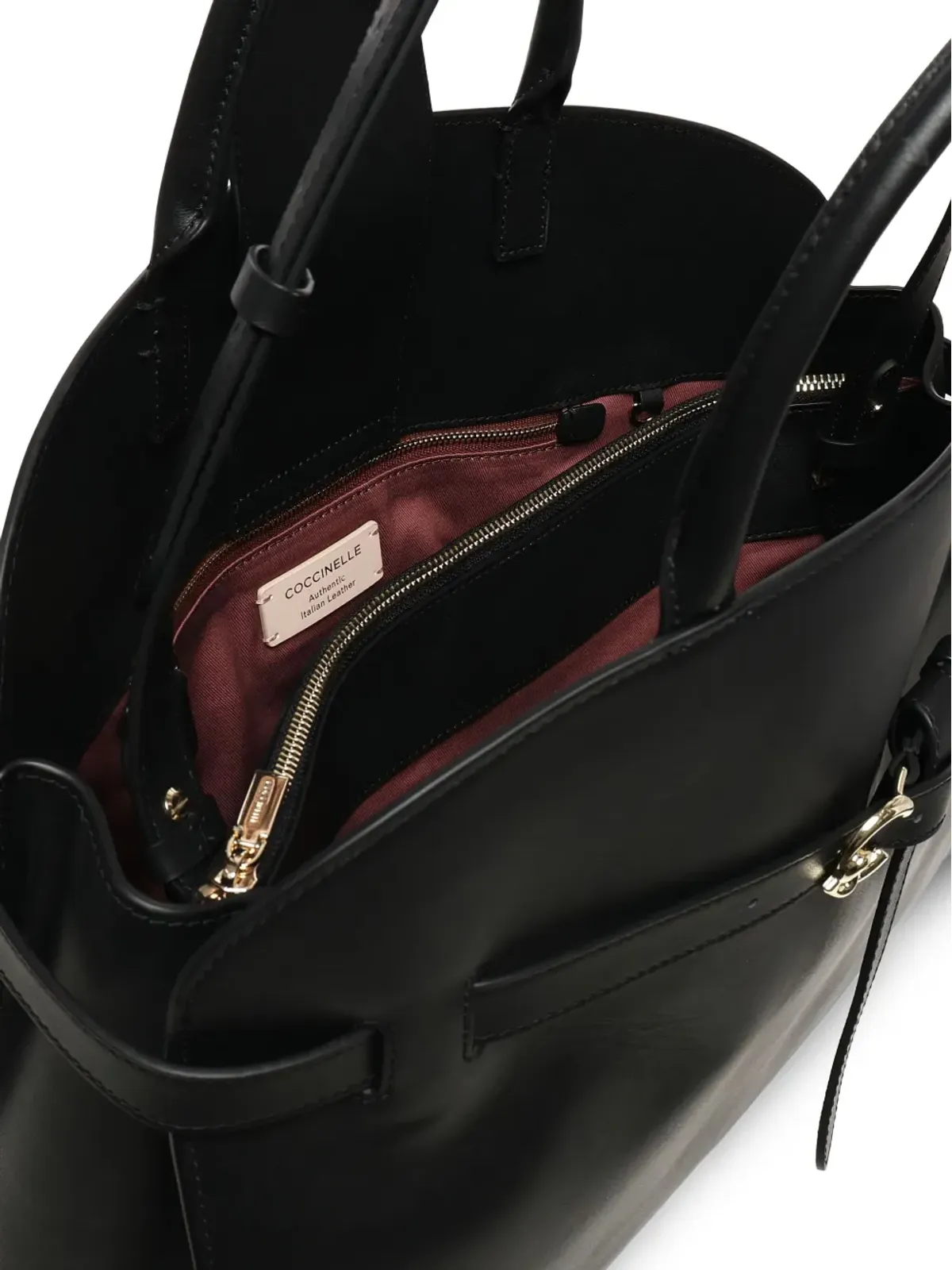 Coccinelle Sabine ベルト付き牛革トートバッグ - 画像4