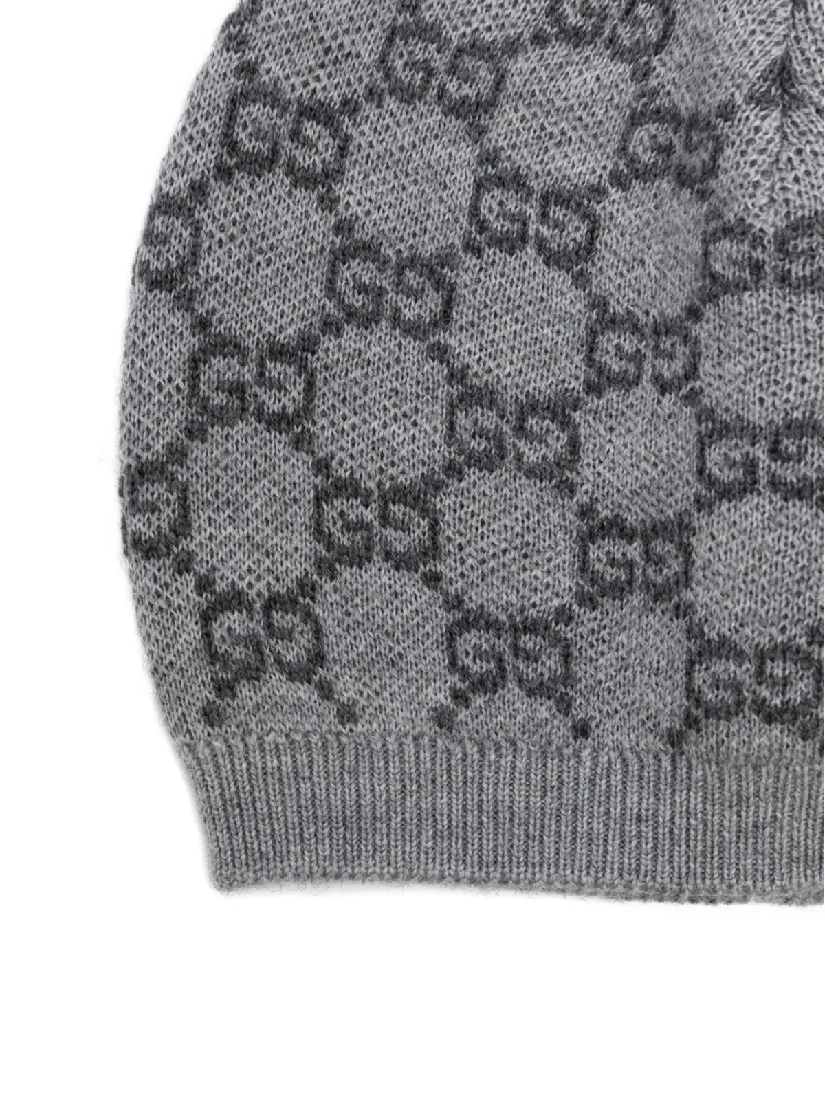 Gucci Kids GG ウール ビーニー グレー - 画像2