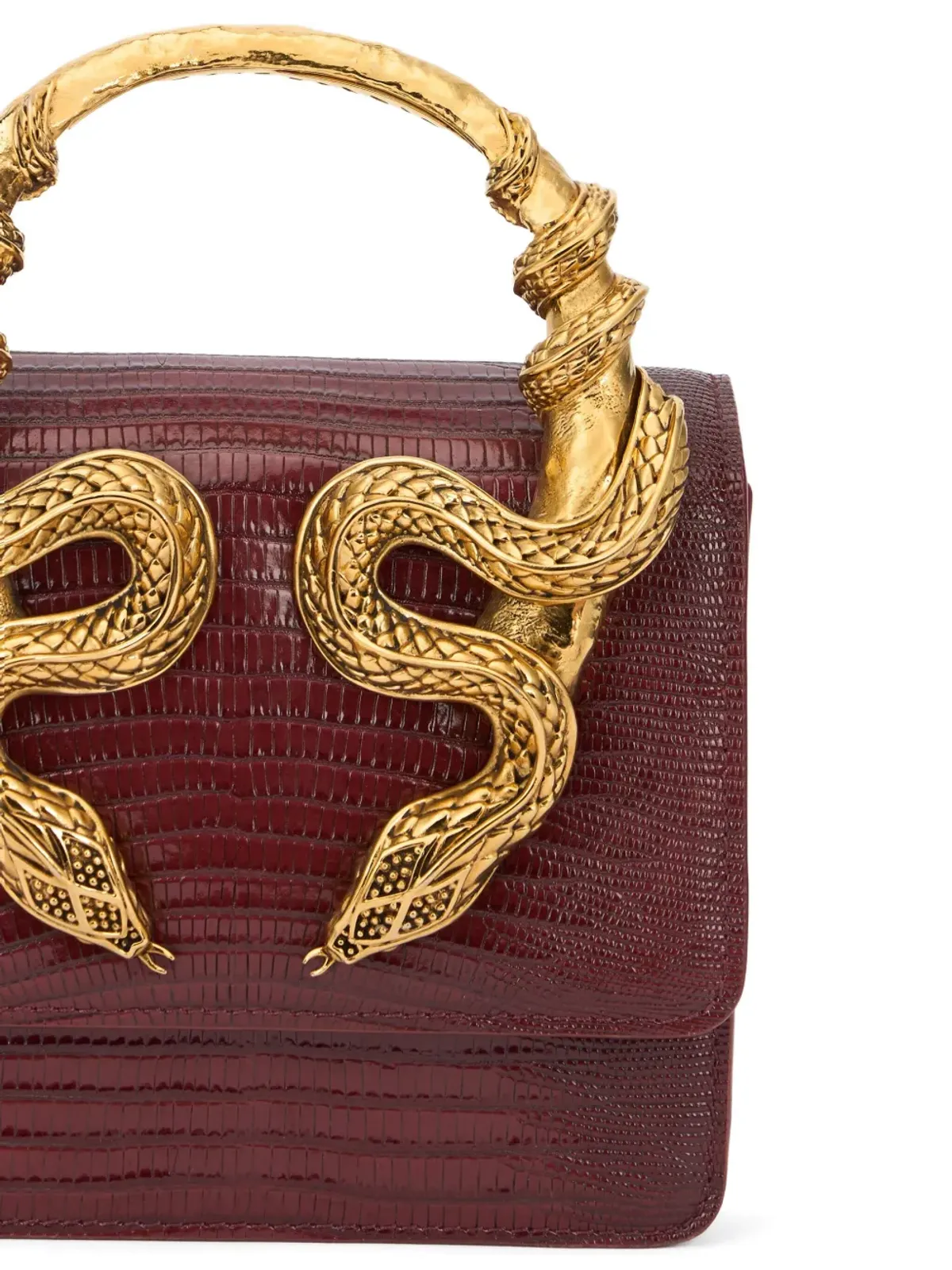 Roberto Cavalli 蛇モチーフのトップハンドルショルダーバッグ - 画像4