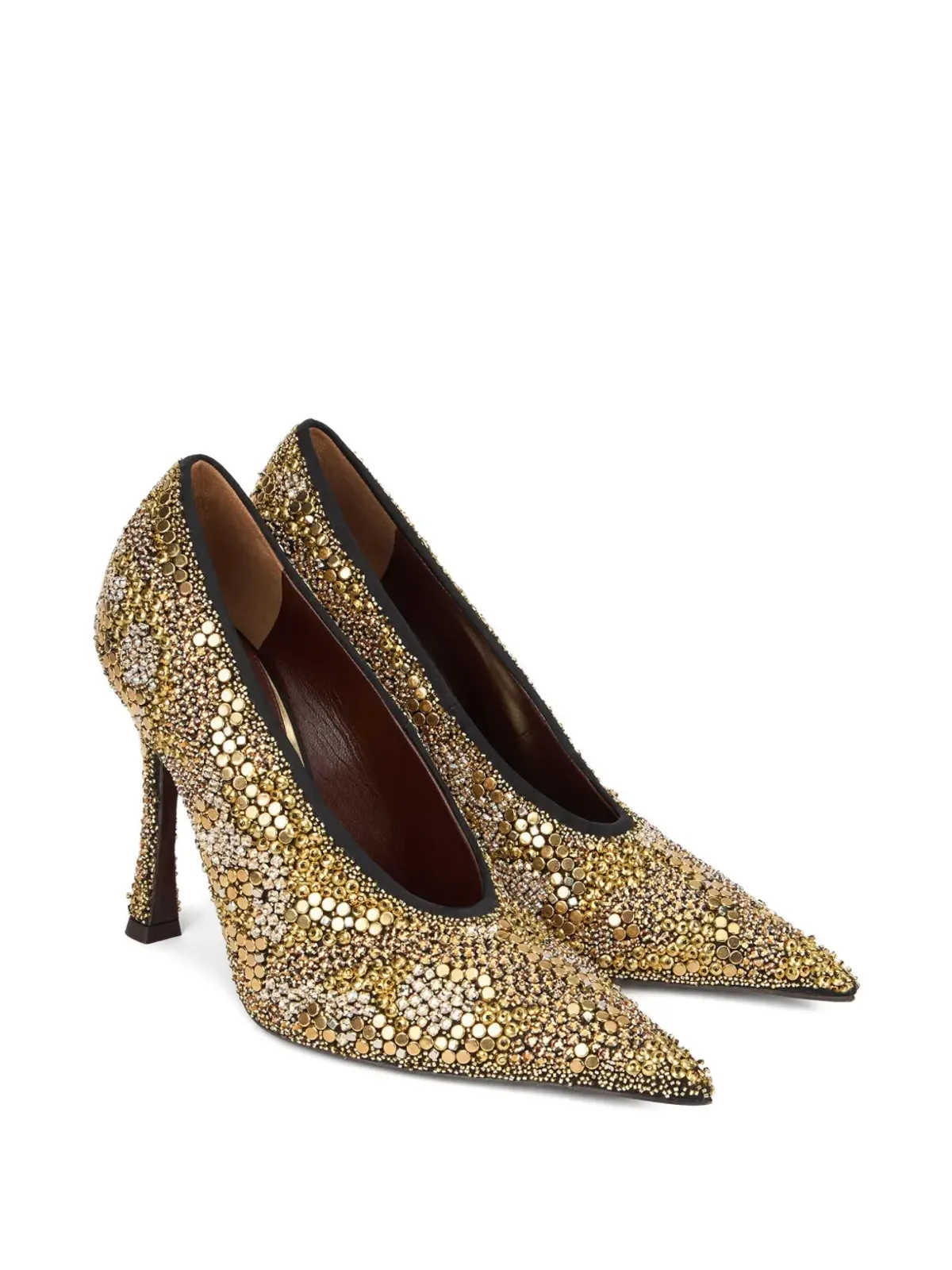 Roberto Cavalli pointed embellished pumps - Yellow - 画像2